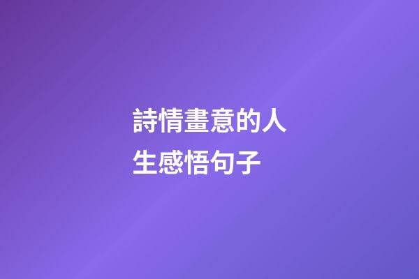 詩情畫意的人生感悟句子
