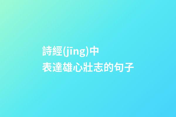 詩經(jīng)中表達雄心壯志的句子