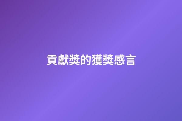 貢獻獎的獲獎感言
