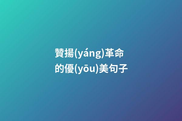 贊揚(yáng)革命的優(yōu)美句子