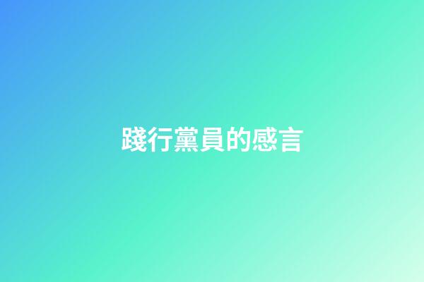 踐行黨員的感言