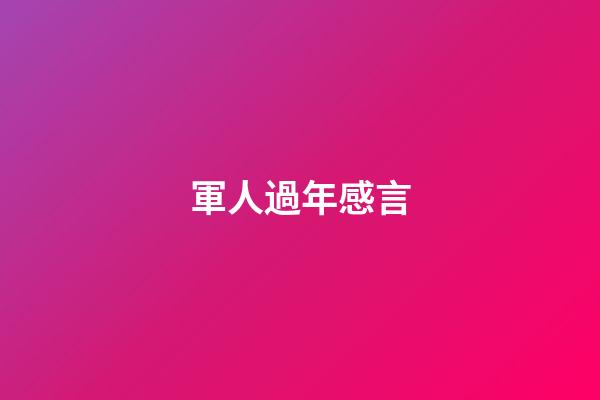軍人過年感言