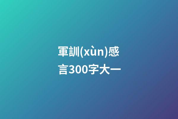 軍訓(xùn)感言300字大一