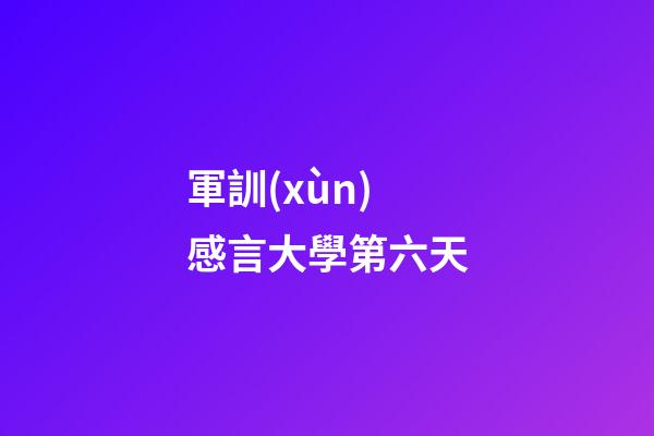 軍訓(xùn)感言大學第六天