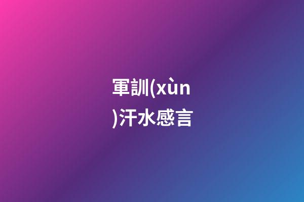 軍訓(xùn)汗水感言