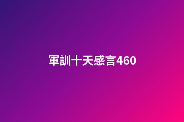 軍訓十天感言460