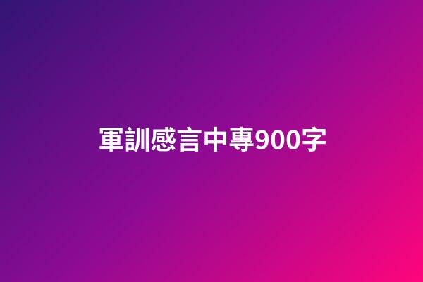 軍訓感言中專900字