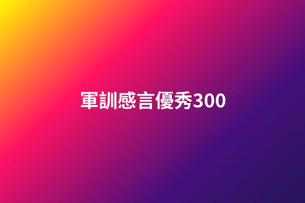 軍訓感言優秀300