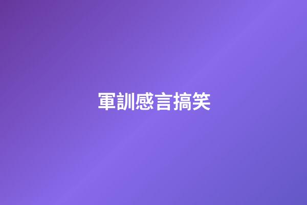 軍訓感言搞笑