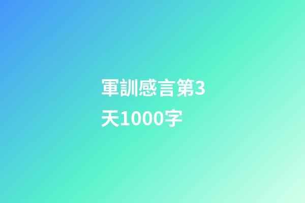 軍訓感言第3天1000字