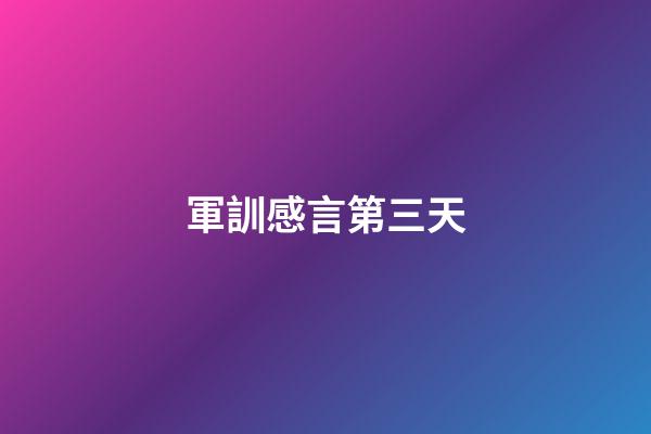 軍訓感言第三天