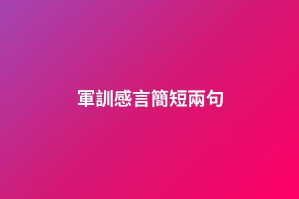 軍訓感言簡短兩句