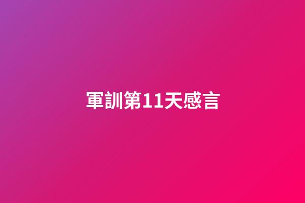 軍訓第11天感言