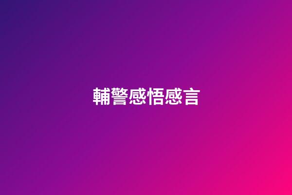 輔警感悟感言