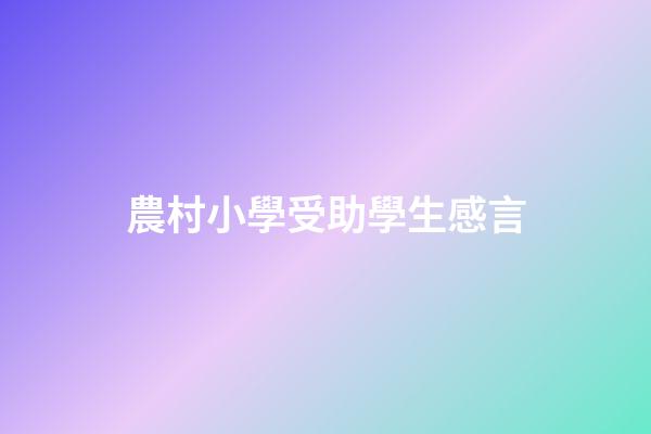 農村小學受助學生感言