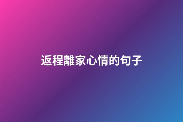 返程離家心情的句子