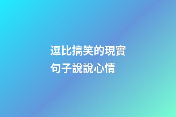逗比搞笑的現實句子說說心情