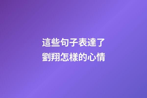 這些句子表達了劉翔怎樣的心情