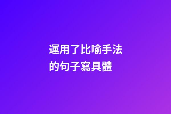 運用了比喻手法的句子寫具體
