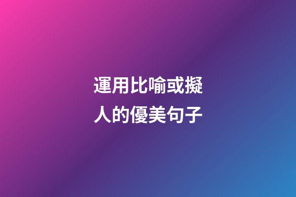 運用比喻或擬人的優美句子