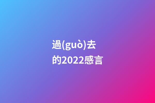 過(guò)去的2022感言