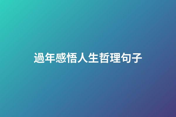 過年感悟人生哲理句子