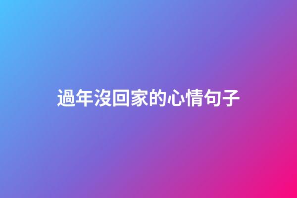 過年沒回家的心情句子