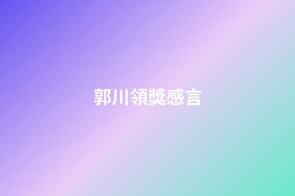 郭川領獎感言