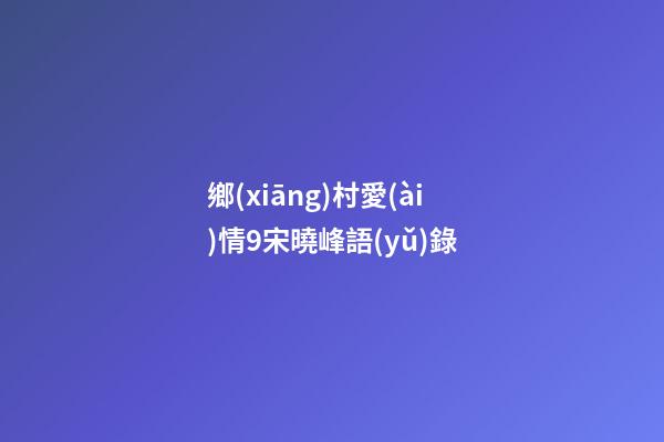 鄉(xiāng)村愛(ài)情9宋曉峰語(yǔ)錄