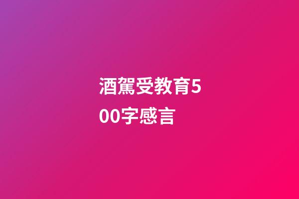 酒駕受教育500字感言