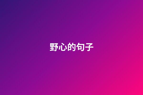 野心的句子