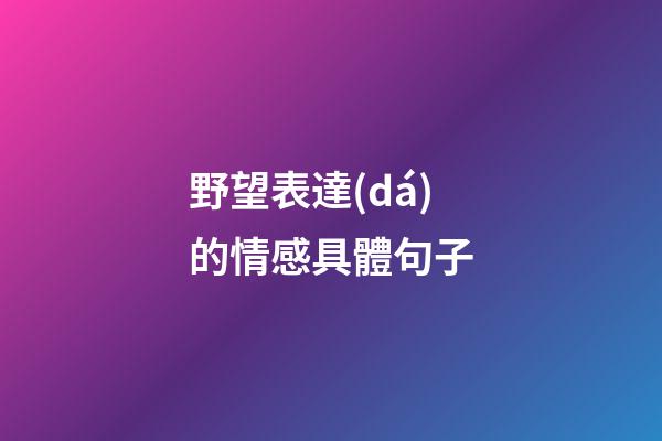 野望表達(dá)的情感具體句子