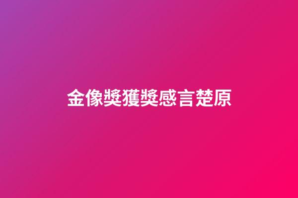 金像獎獲獎感言楚原