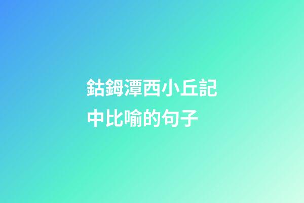鈷鉧潭西小丘記中比喻的句子