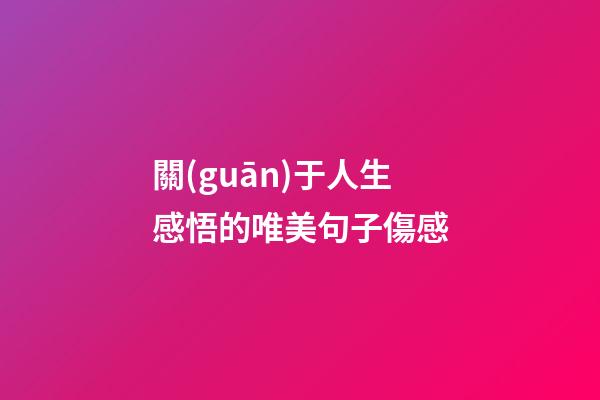 關(guān)于人生感悟的唯美句子傷感