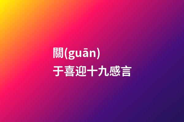 關(guān)于喜迎十九感言