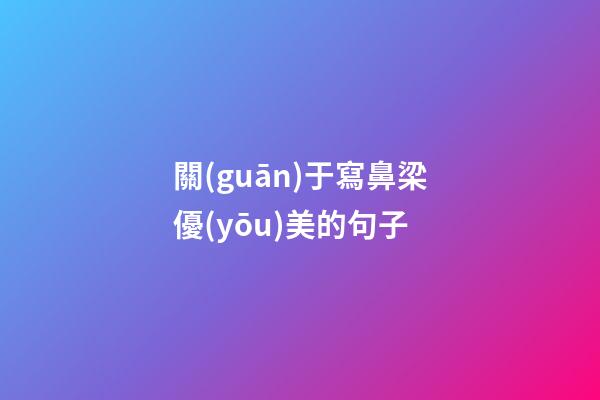 關(guān)于寫鼻梁優(yōu)美的句子