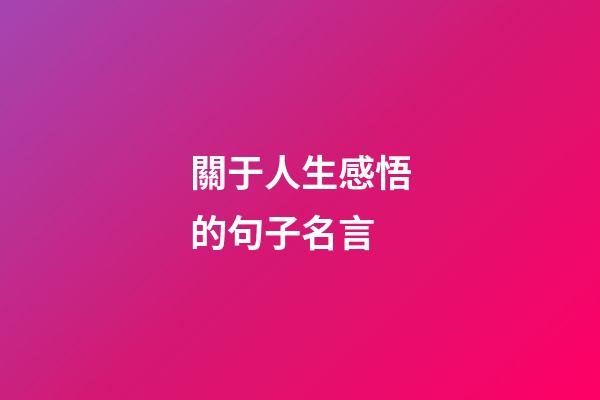 關于人生感悟的句子名言
