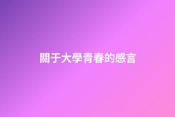 關于大學青春的感言