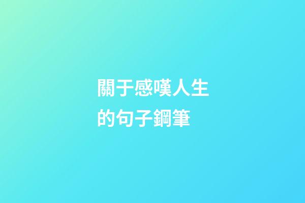 關于感嘆人生的句子鋼筆