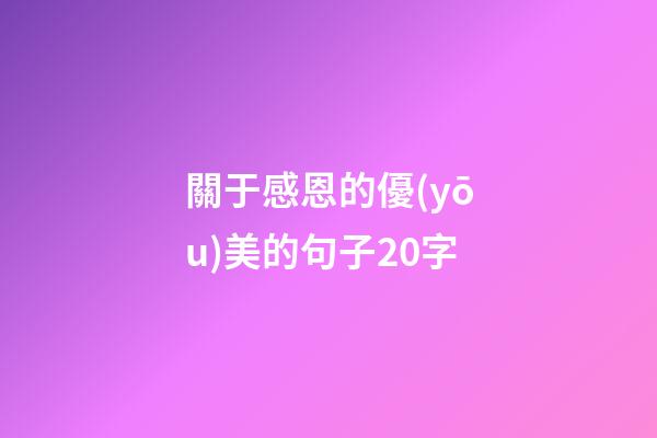 關于感恩的優(yōu)美的句子20字