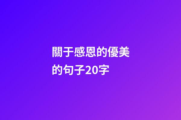 關于感恩的優美的句子20字