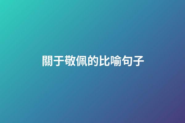關于敬佩的比喻句子