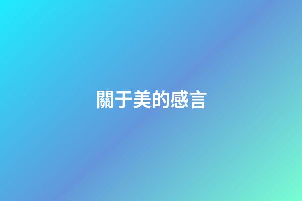 關于美的感言