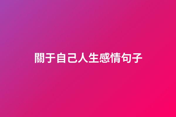 關于自己人生感情句子