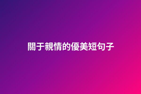 關于親情的優美短句子
