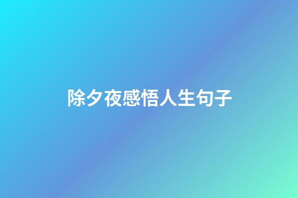 除夕夜感悟人生句子