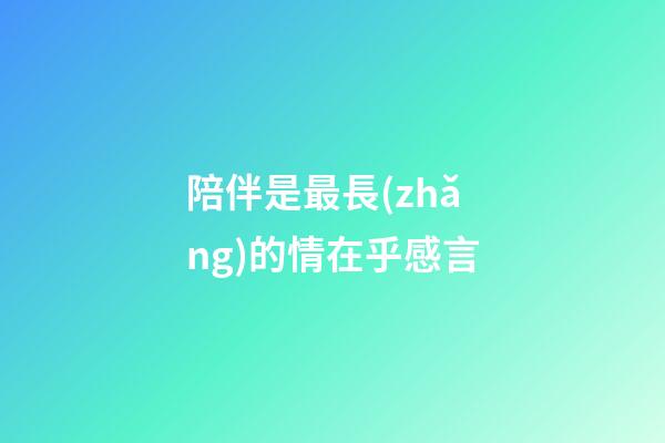 陪伴是最長(zhǎng)的情在乎感言