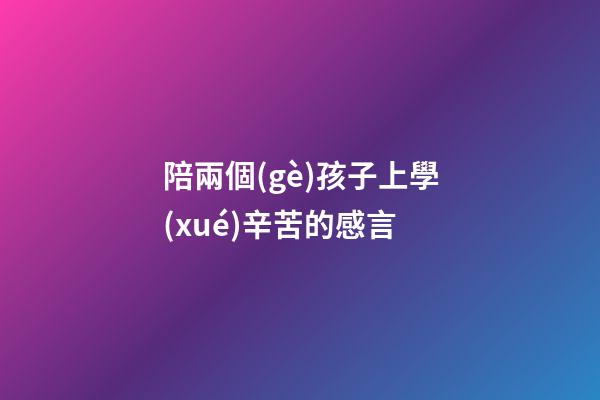 陪兩個(gè)孩子上學(xué)辛苦的感言