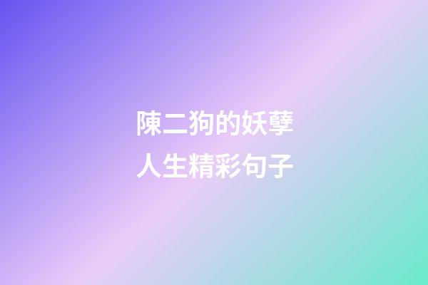 陳二狗的妖孽人生精彩句子